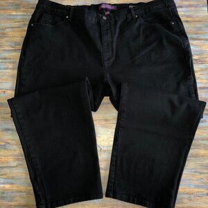 Gloria Vanderbilt Jeans Amanda Black High Waist Womens Plus Size 26W Short